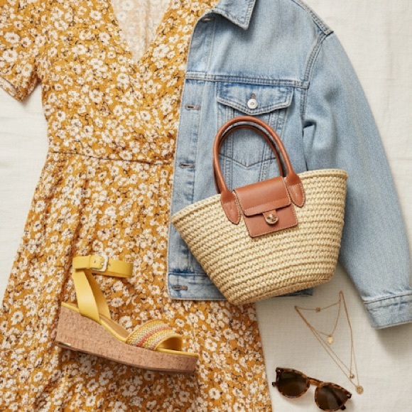 Franco Sarto Shoes - Franco Sarto Yellow Multi-Color Woven Wedges